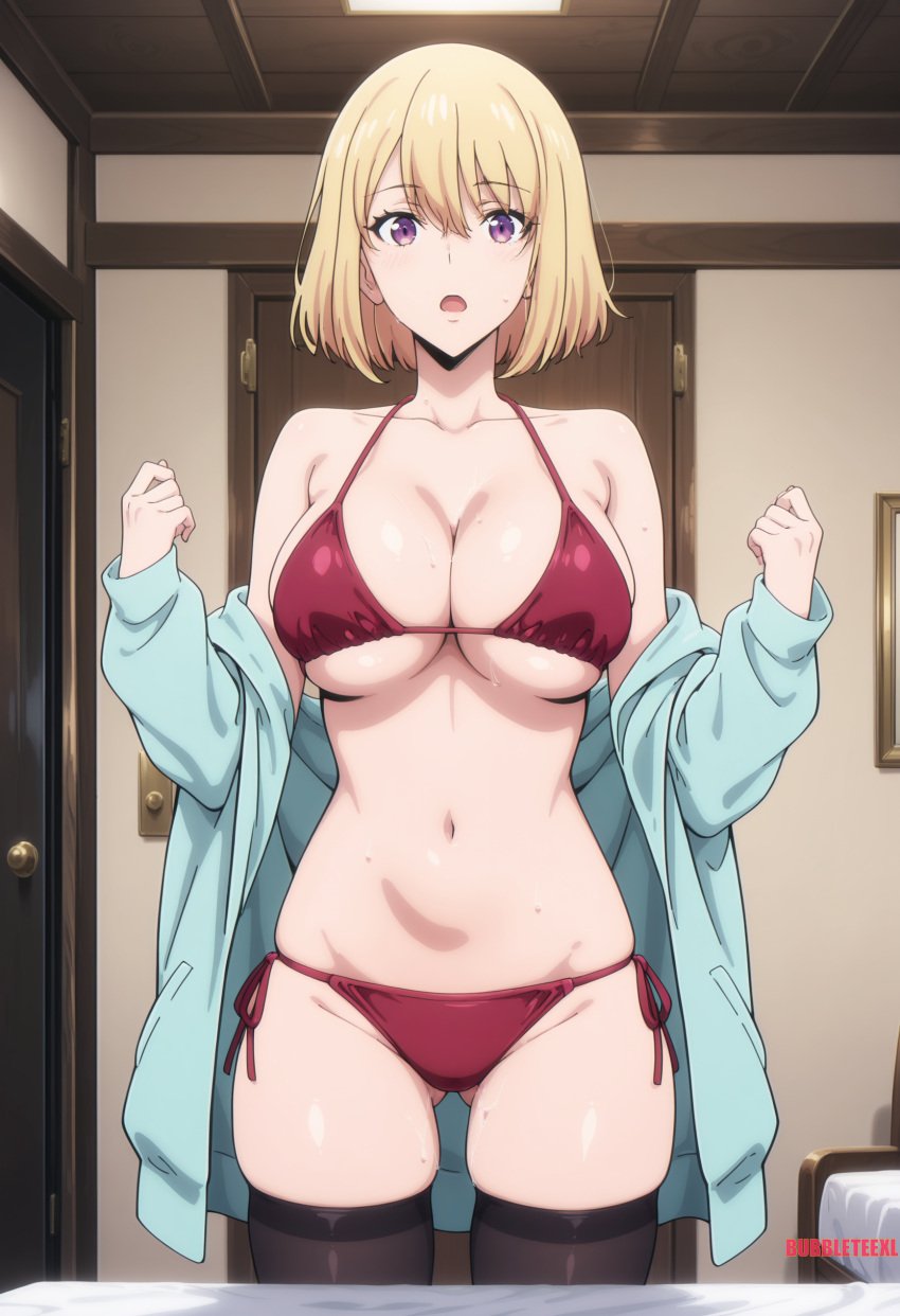 ai_assisted ai_generated anime_style cha_hae-in female female_torso manhwa solo_leveling thighhighs webtoon