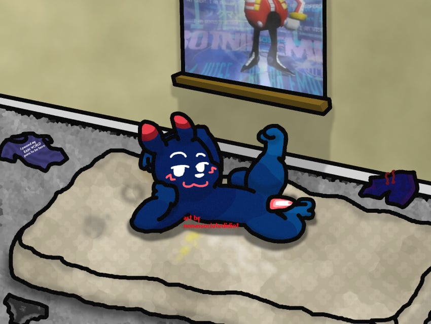 2025 2_toes 3_fingers 4:3 artist_name athletic athletic_wear blue_arms blue_body blue_ears blue_legs blush blush_lines bodily_fluids bottomwear bottomwear_aside carpet carpet_floor carpeted_floor clothing clothing_aside cum cum_on_ground cum_on_object digital_drawing_(artwork) digital_media_(artwork) dipstick_ears dr._eggman draw_me_like_one_of_your_french_girls ear_markings english_text eyebrows feet fingers food_stains genital_fluids genitals gym_bottomwear gym_shorts hand_on_cheek hi_res inv_(rain_world) juice_(beverage) lemon_juice lingerie looking_at_viewer lying male male_only mammal mattress mattress_on_floor meme multicolored_ears nonassociatedidiot nude nude_male on_side panties penis pose poster presenting presenting_penis rain_world raised_eyebrows raised_leg red_ear_tips red_ears red_mouth saliva saliva_on_floor saliva_on_ground seductive sega shaded shadow shirt shirt_aside shirtless shorts shorts_aside slugcat smile snapcube solo sonic_(series) sonic_the_hedgehog_(series) stain stained tail tapering_penis text text_on_clothing text_on_shirt text_on_topwear toes topwear topwear_aside underwear videocult white_eyes white_nose