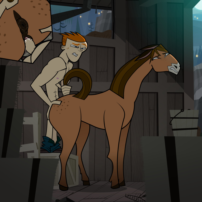 anthro bestiality courtney_(tdi) creampie cum cum_in_pussy cum_inside female_feral feral_penetrated freckles horse human_penetrating human_penetrating_feral issue_69 male_on_feral mare mating penis scott_(tdi) total_drama:_revenge_of_the_island total_drama_island vaginal what zoophilia