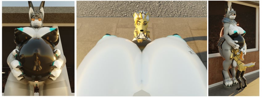 absurd_res anthro belly big_belly big_breasts breast_tattoo breasts bunny_costume canid canine canis chastity_cage chastity_device clothing costume cunnilingus duo eyewear female first_person_view footwear futanari gynomorph hand_on_belly haolde haolde_(character) harness hi_res high_heels huge_belly huge_breasts intersex intersex/female latte_bonny mamagen mammal mechanical_arm mechanical_leg oral pregnant pregnant_anthro pregnant_female sex shoes sunglasses tattoo vaginal_penetration wolf