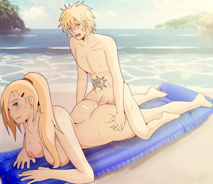 anal ass ass_grab beach big_breasts blonde_hair cum_in_ass indrockz ino_yamanaka naruto naruto_shippuden prone_bone smile sweat tagme thick_ass uzumaki_naruto