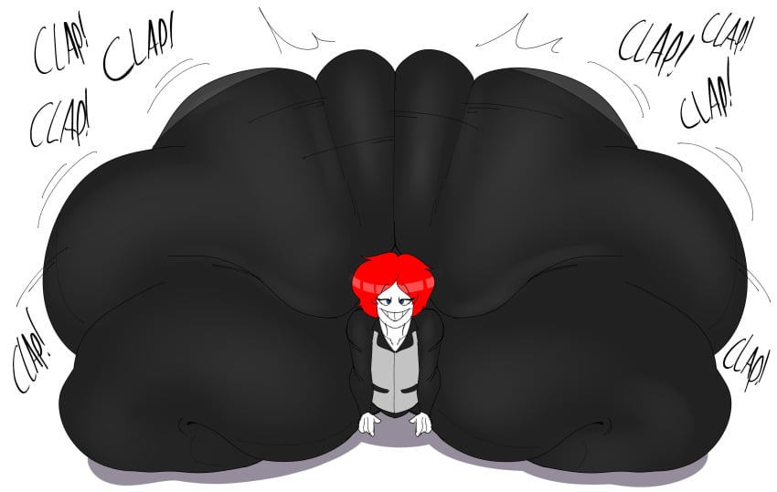 ass ass_bigger_than_head ass_bigger_than_torso ass_clapping big_ass blue_eyes bottom_heavy bubble_butt clapping_cheeks clothing commission dat_ass enormous_ass fat_ass gigantic_ass huge_ass hyper hyper_ass large_ass looking_at_viewer massive_ass original original_character red_hair sketchyboi08 smile thick_ass thick_thighs thunder_thighs twerking viewed_from_above wide_hips