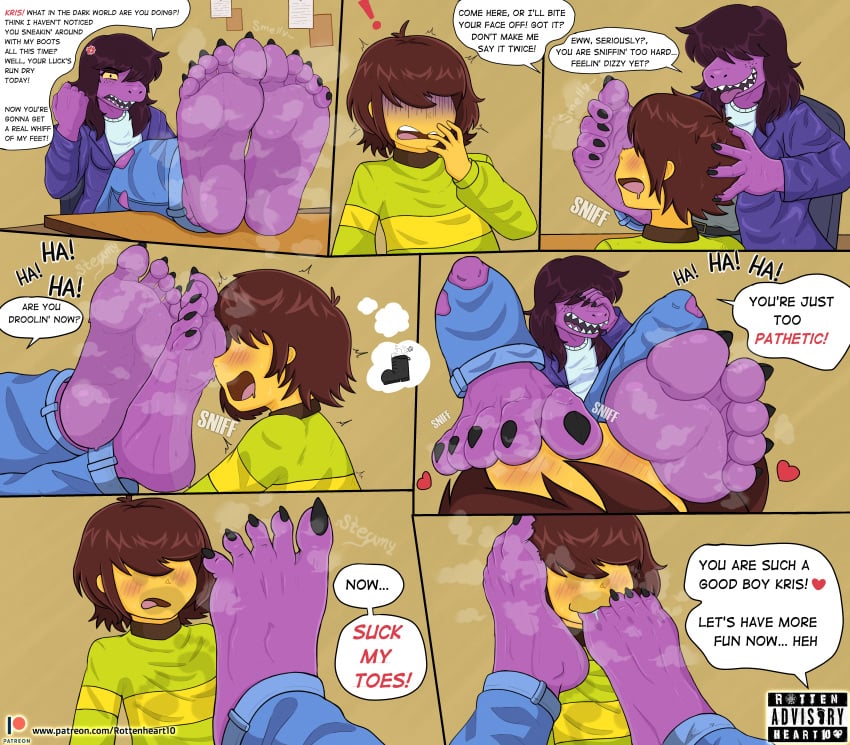 barefoot classroom deltarune feet feet_on_face foot_fetish foot_focus foot_lick foot_on_face foot_play foot_worship kris_(deltarune) rottenheart10 smell smelly smelly_feet soles steam steamy_feet susie_(deltarune) sweaty_feet tagme toe_sucking toes