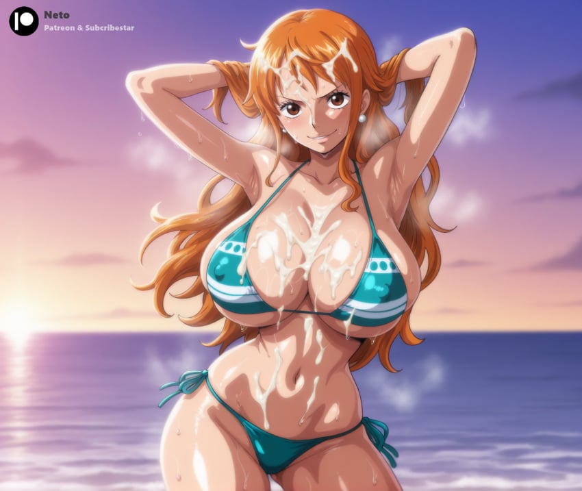 ai_generated bikini clothing female female_only nami_(one_piece) neto_ai one_piece