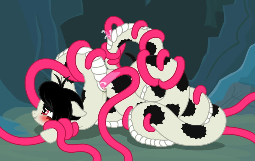 absurd_res anal anal_sex badumsquish black_hair blush cuppa_noodle_(oc) double_penetration fan_character female hair hi_res lamia messy_hair my_little_pony penetration red_eyes reptile scalie snake solo tentacle tentacle_porn tentacle_sex vaginal_penetration vaginal_penetration