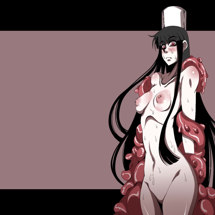 black_hair breasts female girlycard hellsing hikora red_eyes tagme tentacle