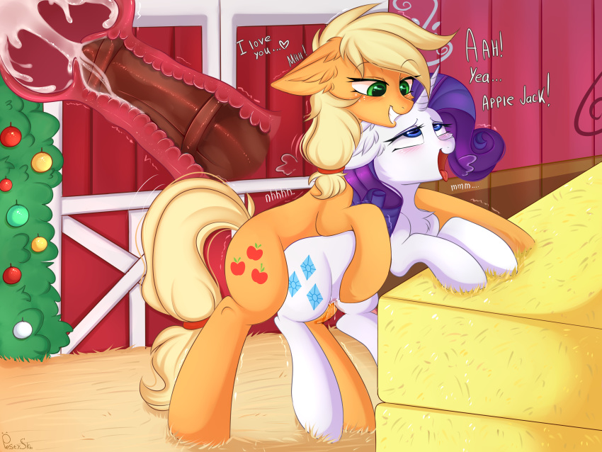 1futa 1girls 2019 4:3 absurdres anthro applejack_(mlp) barn blush bodily_fluids cum cum_in_uterus cum_inside cutie_mark duo earth_pony english_text equid equine female feral friendship_is_magic furry futa_on_female futanari futanari_penetrating genital_fluids highres horn horse internal intersex intersex_penetrating mammal my_little_pony penis pesty_skillengton pony raised_inner_eyebrows rarity_(mlp) sex solo_futa text unicorn uterus vaginal_penetration