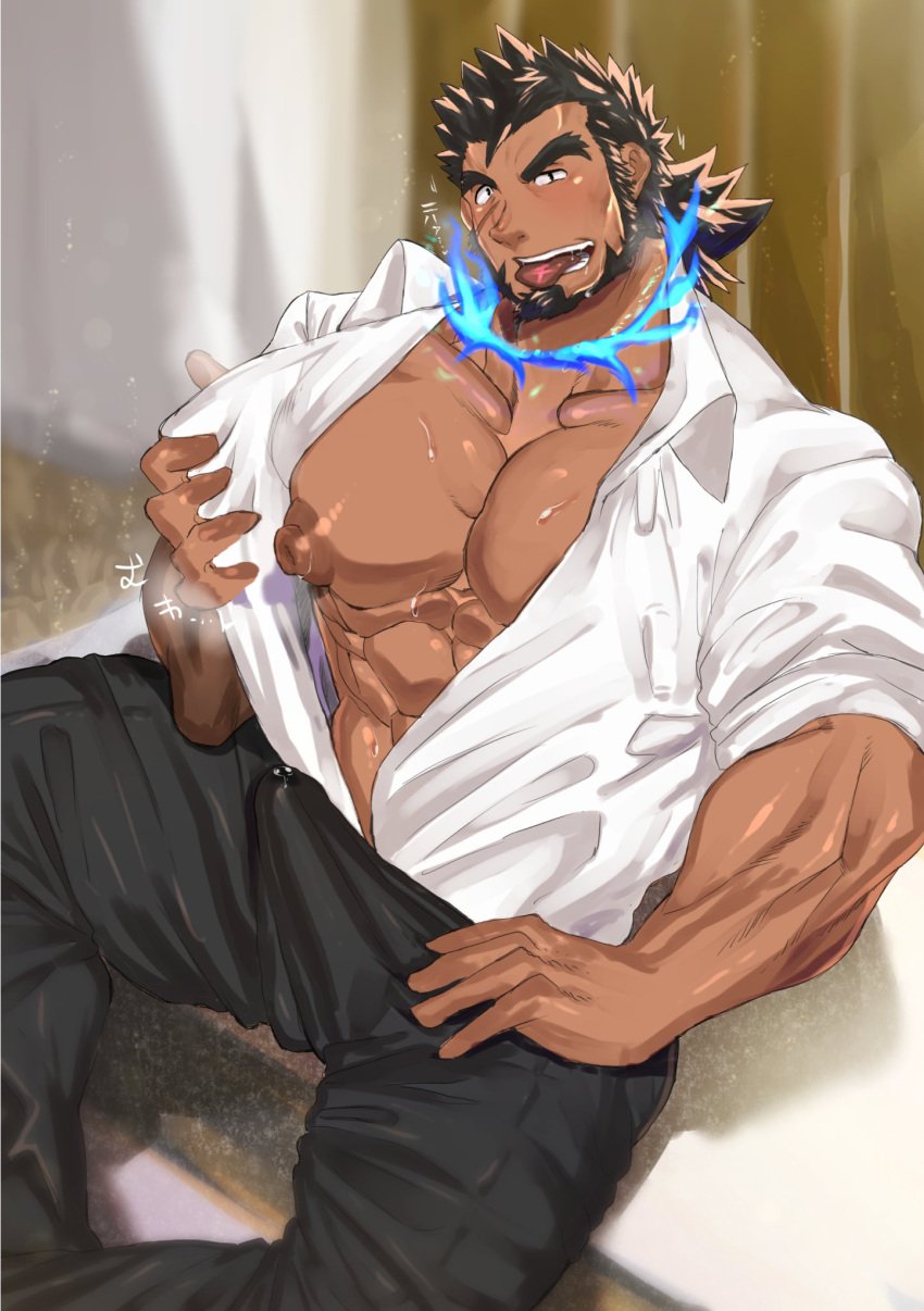 1boyghost male male_only nipples sandayu_(tokyo_afterschool_summoners) sgmwbsk8 solo teacher tokyo_afterschool_summoners tokyo_houkago_summoners