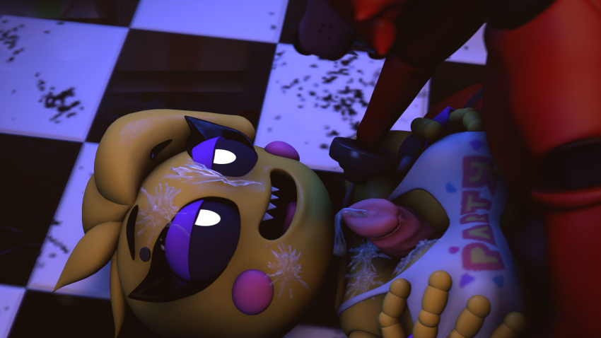 3d ahe_gao animal_penis anthro breasts cum cum_on_body cum_on_breasts cum_on_face cumshot curvy domination five_nights_at_freddy's five_nights_at_freddy's_2 foxy_(fnaf) furry krocken_(artist) paizuri paizuri_under_clothes penis straight toy_chica_(eroticphobia) toy_chica_(fnaf) yiff