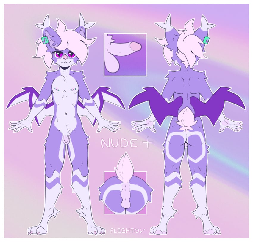 absurd_res anthro anus backsack balls bat bat_wings border butt cheek_tuft claws ear_piercing erection facial_tuft feet femboy flaccid flightov foreskin fur genitals glans hair hi_res humanoid_genitalia humanoid_penis jewelry male male_anthro mammal membrane_(anatomy) membranous_wings midnight_flight_(character) model_sheet multicolored_body nipple_piercing nipples nude pawpads paws penis perineum piercing pink_genitals pink_nipples pink_penis purple_body purple_eyes purple_fur purple_genitals purple_penis short_tail simple_background small_penis smile solo spread_wings tail toes tuft unretracted_foreskin white_body white_border white_fur white_hair wings