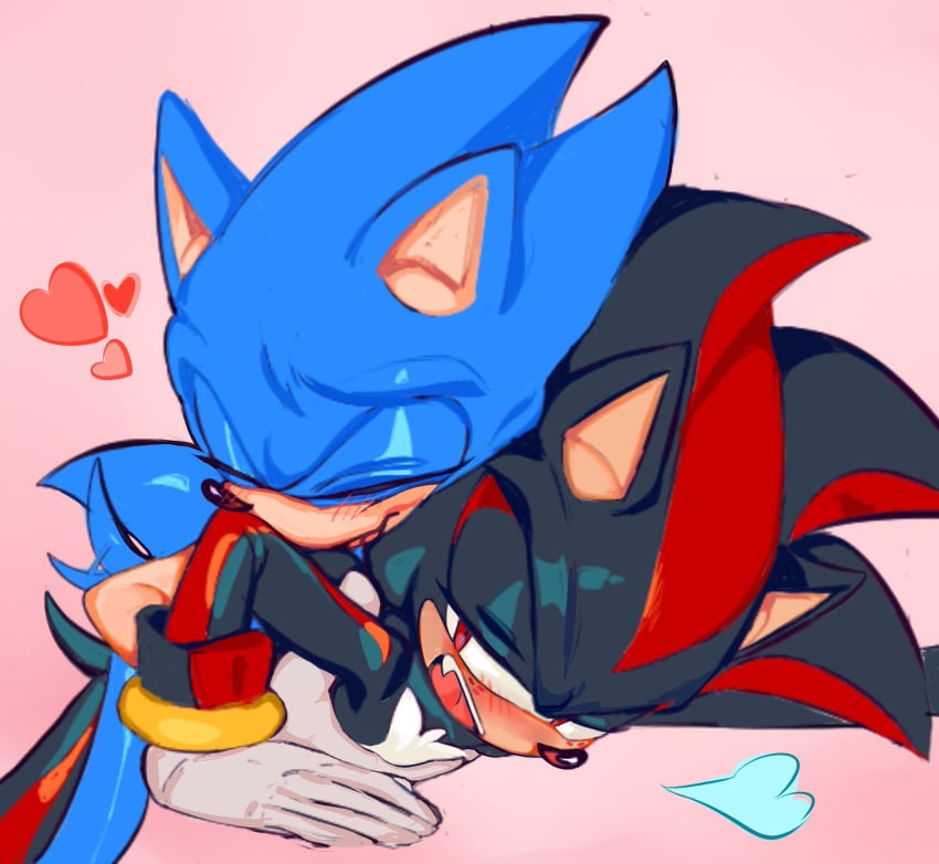 2boys ambiguous_penetration chest_fur doggy_style doggystyle embarrassed flustered from_behind from_behind_position furry furry_only gay groping_breasts heart hedgehog pinklilim shadow_the_hedgehog sonic_(series) sonic_the_hedgehog sonic_the_hedgehog_(series) tailwag yaoi