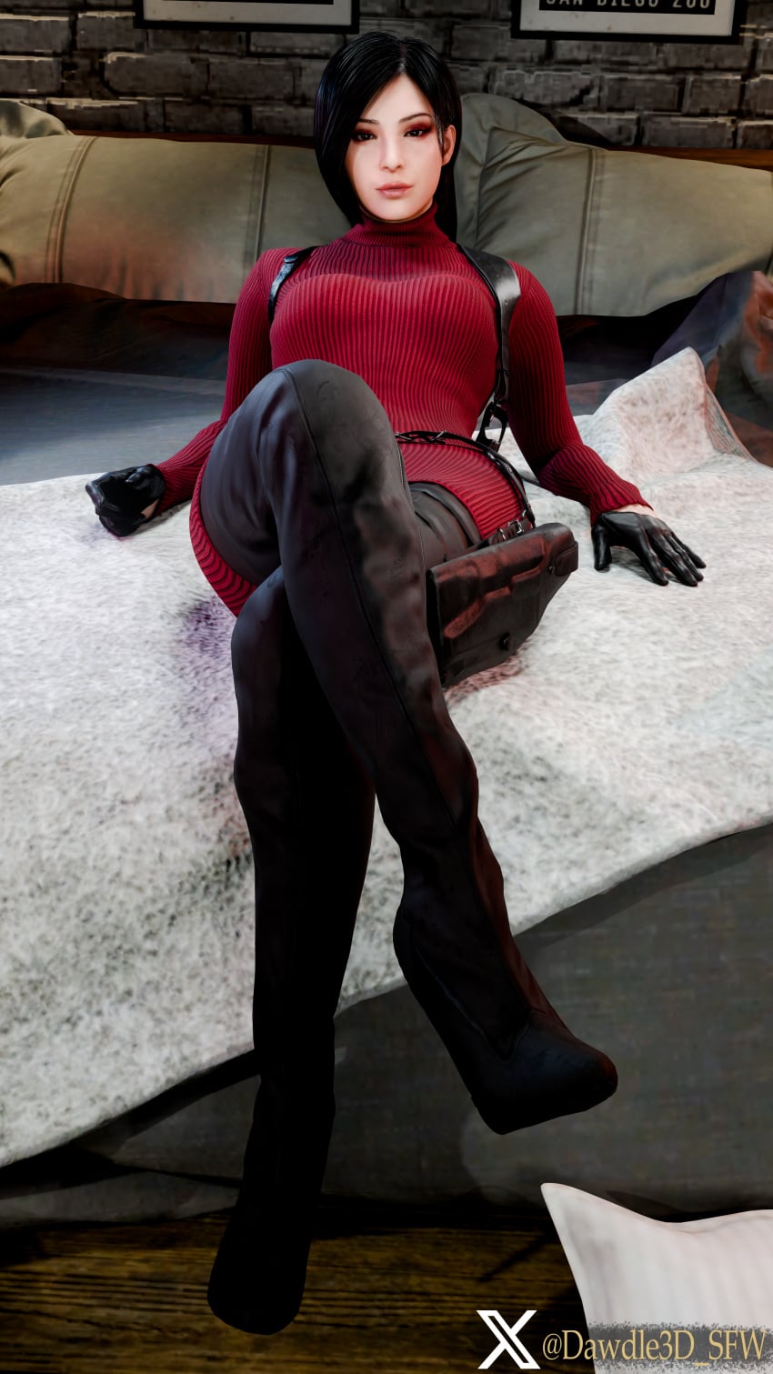 3d ada_wong black_gloves blender dawdle3d female female_only gloves leather_gloves resident_evil tagme