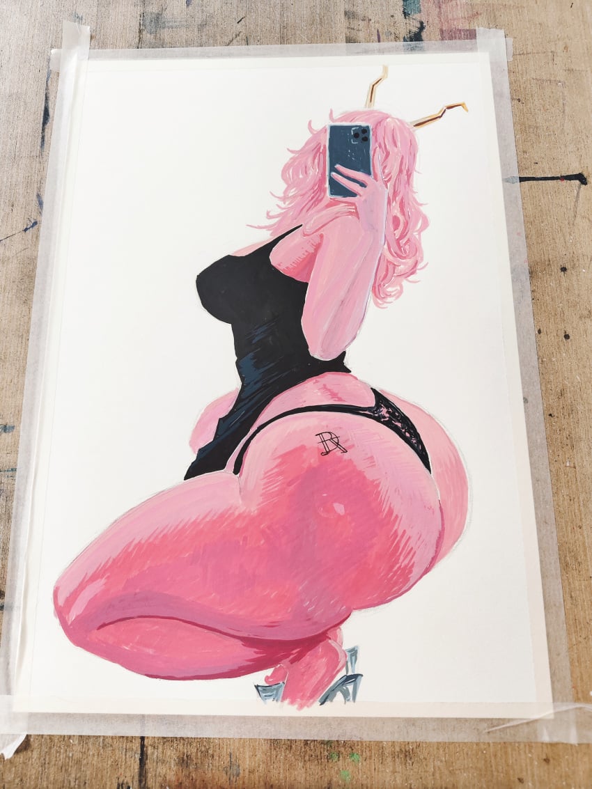 adult_mina ashido_mina ashido_mina_time-skip ass ass_bigger_than_head big_ass darkestrosa female huge_ass irl mina_ashido my_hero_academia pink_body pink_hair pink_skin solo solo_female thick_thighs thighs