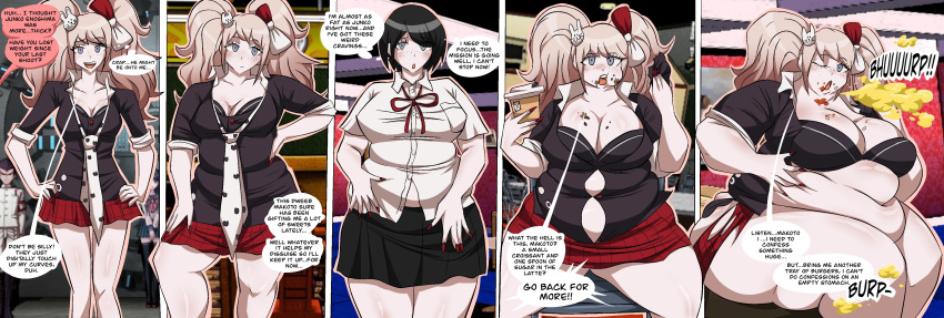 assthethick bbw belly big big_belly big_breasts big_butt boob_window breasts breasts burp burping danganronpa danganronpa:_trigger_happy_havoc eating fat gassy gassy_female morbidly_obese morbidly_obese_female mukuro_ikusaba obese obese_female overweight overweight_female ssbbw tight_clothing tight_fit wardrobe_malfunction weight_gain