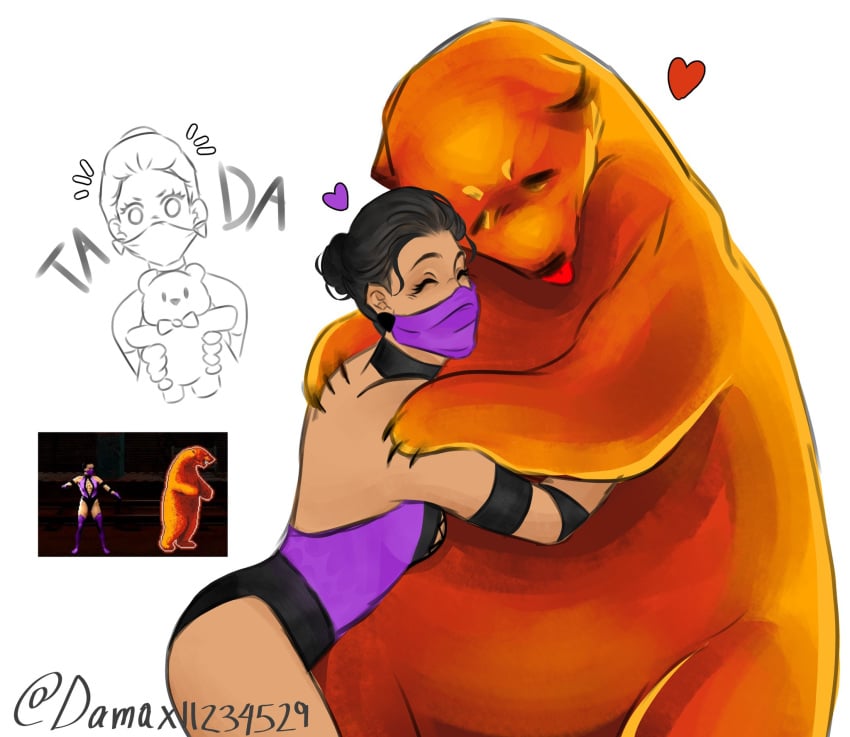 bear damax edenian hug hybrid mask masked masked_female midway_games mileena mortal_kombat mortal_kombat_2 netherrealm_studios purple_clothing tarkatan teddy_bear warner_bros._games warner_brothers wholesome