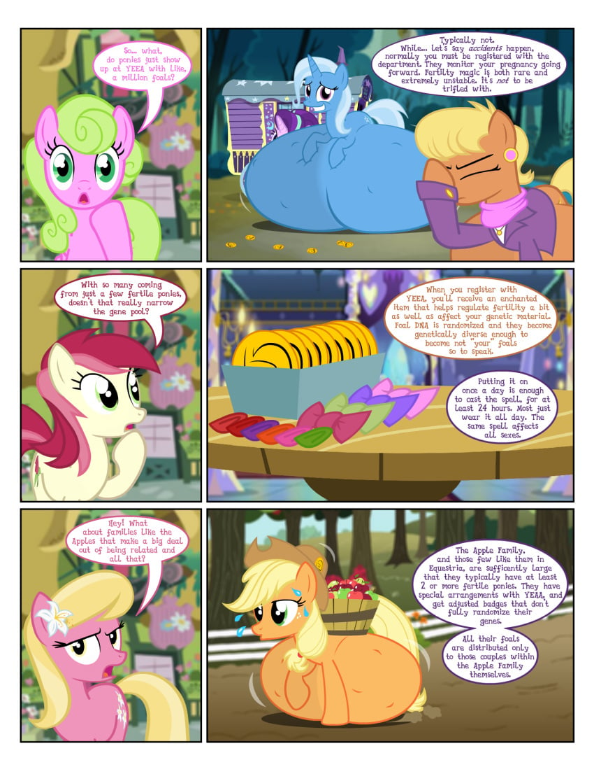 apple_basket applejack_(mlp) badge belly belly_bed belly_on_floor big_belly bowtie comic daisy_(mlp) earth_pony english_text facehoof female flashequestria flower_trio flower_wishes_(mlp) hairclip huge_belly hyper hyper_belly hyper_pregnancy impossibly_large_belly kicking lily_valley_(mlp) mare ms._harshwhinny_(mlp) my_little_pony pony pregnant roseluck_(mlp) sheepish_grin starlight_glimmer sweat sweatdrops text trixie_(mlp) unicorn wagon yeaa_(comic)