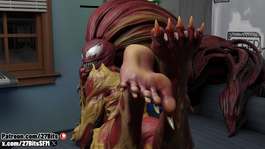 27bits feet feet_up foot_fetish foot_focus marvel red_skin scream_(marvel) scream_(spider-man) soles solo solo_female solo_focus spider-man_(ps5) spider-man_(series) toe_claws toes