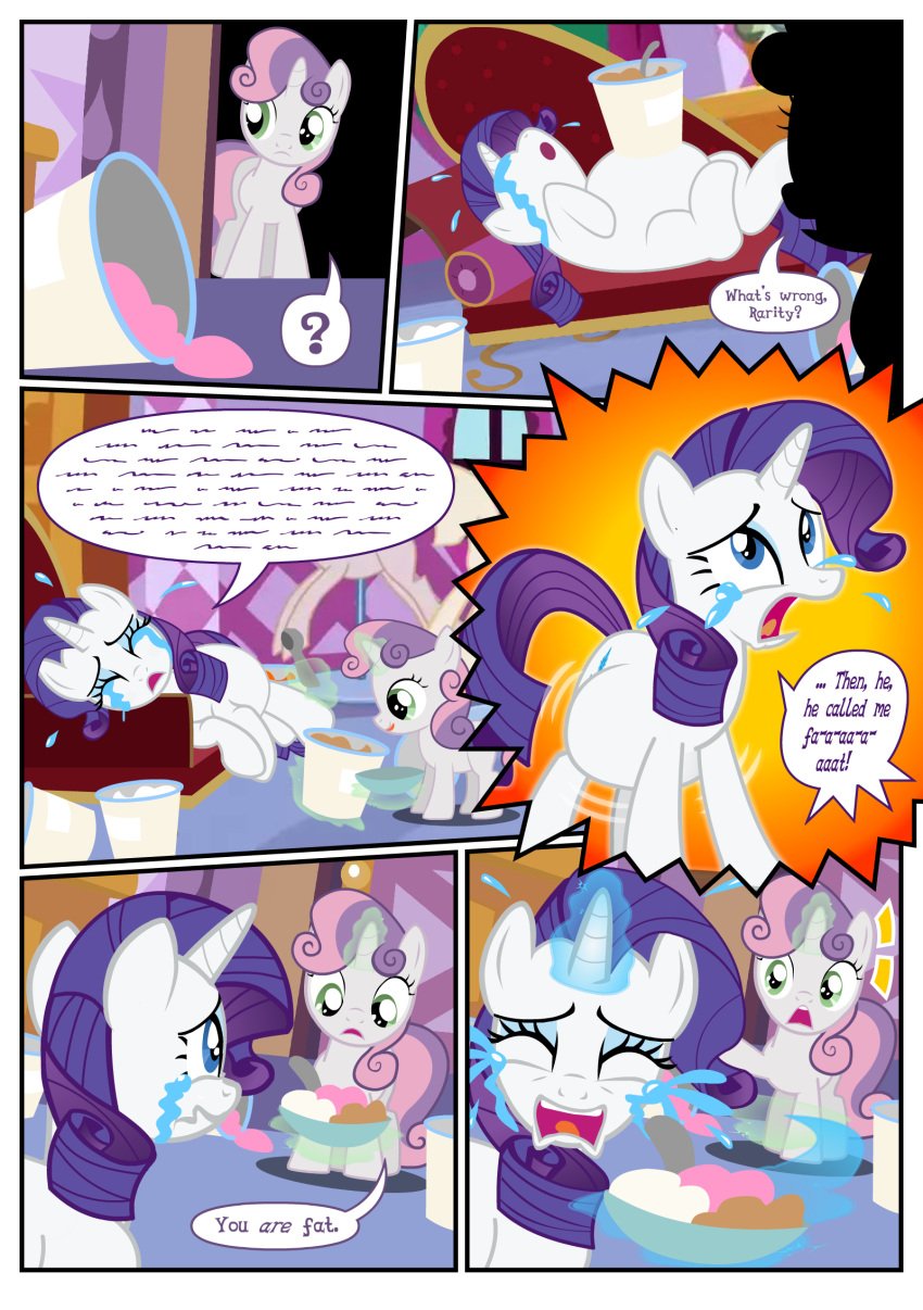 belle_sisters belly blatant_lies comic comission crying english_text fainting_couch fanfic:short_stories_with_ponies female filly flashequestria foal food horn ice_cream insult lying_down mare marshmelodrama my_little_pony on_back on_side pony preggity pregnant rarity_(mlp) sensibly-proportioned_pregnancy siblings sisters standing story_included sweetie_belle_(mlp) text unicorn wall_of_text