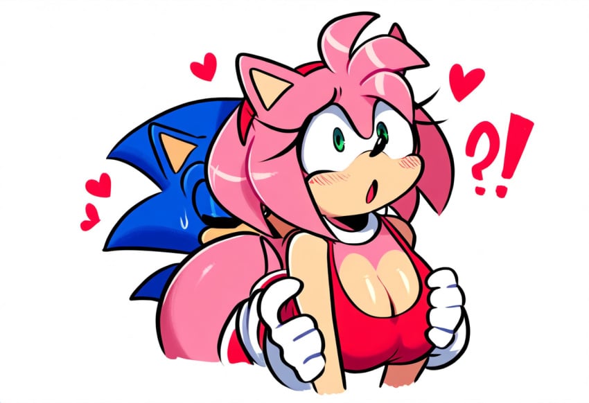 1boy 1boy1girl 1girls ai_generated amy_rose big_ass large_breasts mullon novelai oral rimming sonic_(series) straight