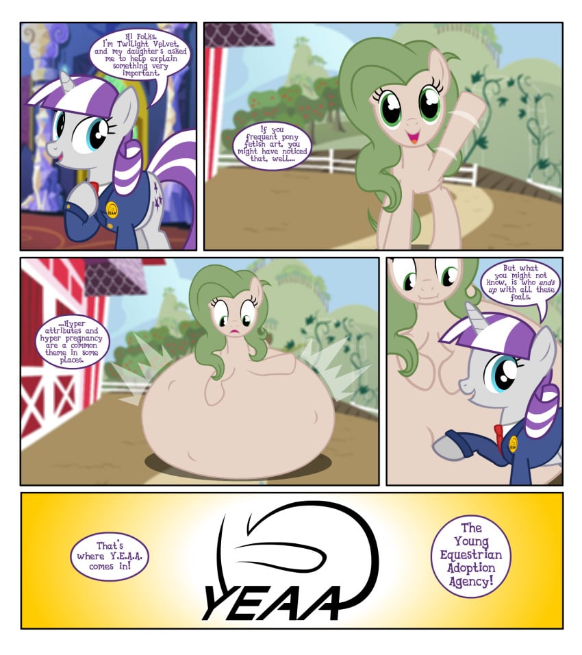 belly belly_bed bountiful_fields_(oc) clothing comic earth_pony english_text farm female feral flashequestria hyper hyper_belly hyper_pregnancy immobile impossibly_large_belly kicking mare my_little_pony oc pony pregnant pregnant_expansion rapid_pregnancy suit text twilight_velvet_(mlp) unicorn waving_at_viewer yeaa_(comic)