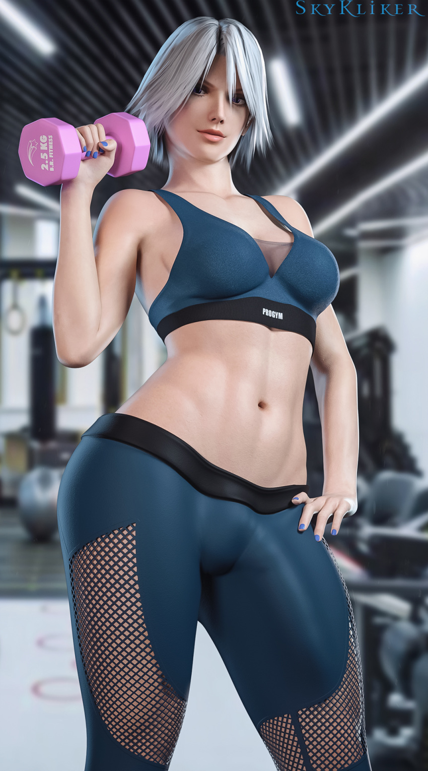 1futa 3d abs armpits ball_bulge balls balls_under_clothes bare_shoulders belly blue_eyes blue_nails breasts bulge cameltail christie_(doa) cleavage curvy dead_or_alive erection erection_under_clothes eye_contact fishnets fit futa_only futa_sans_pussy futanari gym holding intersex intersex_only large_breasts large_penis leggings looking_at_viewer muscular muscular_futanari muscular_intersex nail_polish navel penis penis_bulge penis_under_clothes realistic short_hair silver_hair skykliker smile solo solo_futa sports_bra standing tecmo tenting text watermark weights white_hair wide_hips yoga_pants