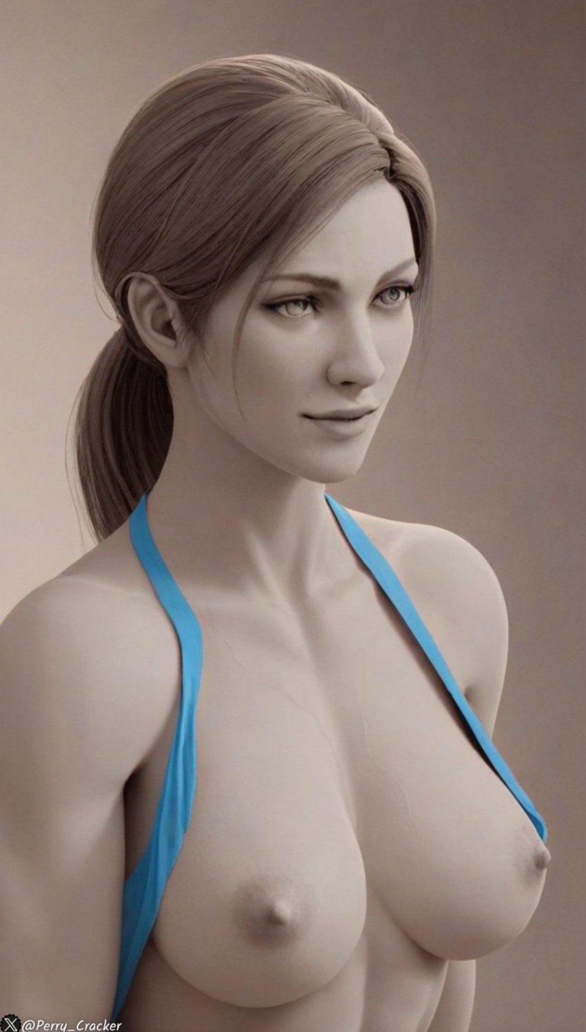 1girls 3d :) ai ai_generated breasts female female_focus female_only grey_background grey_body grey_eyebrows grey_eyes grey_hair grey_lips grey_lipstick grey_nipples grey_skin naked naked_female nintendo nipples nude nude_female perry_cracker ponytail smile smiling twitter_username watermark wii wii_fit wii_fit_trainer wii_fit_trainer_(female)