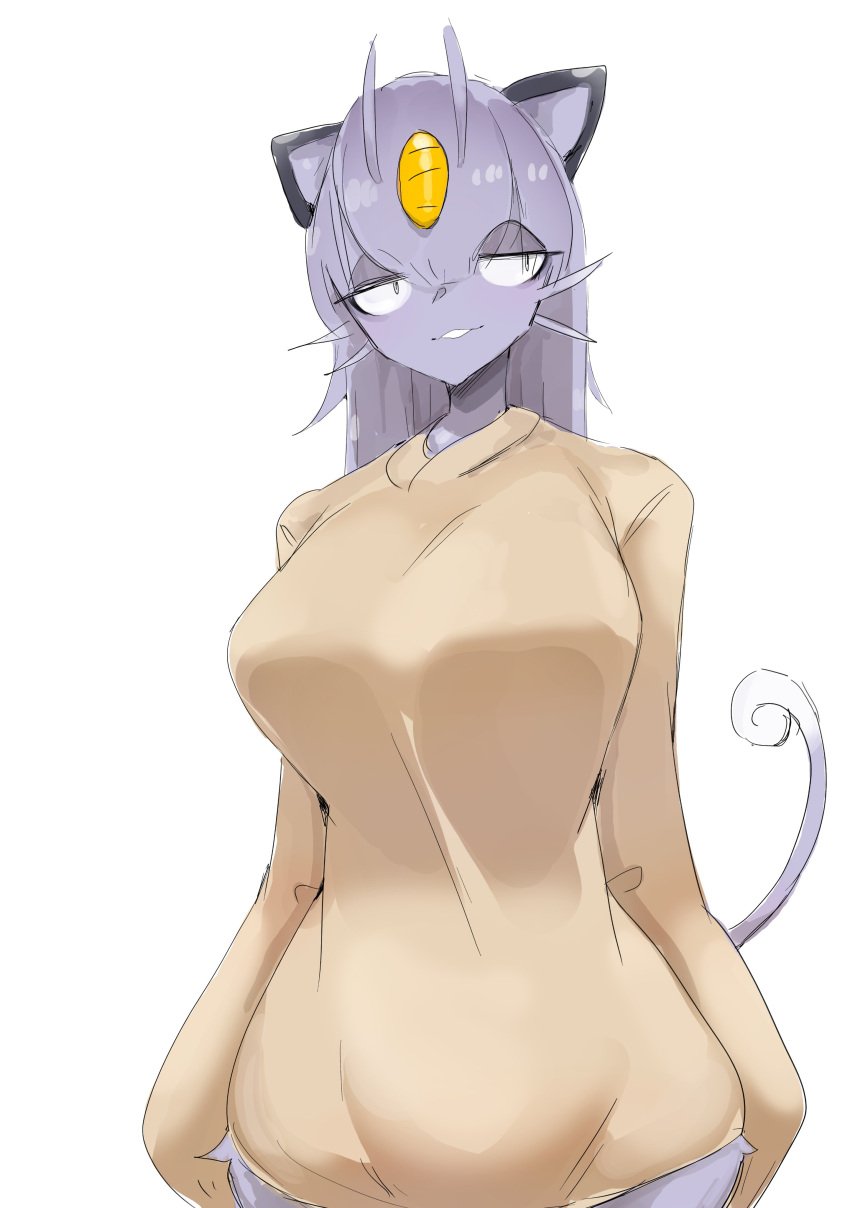 1girls alolan_form alolan_meowth anthro breasts cleavage clothed clothing creatures_(company) feline fellatio female female_focus female_only fur furry furry_female furry_only game_freak generation_1_pokemon generation_7_pokemon hips menyang meowth my700 nintendo pokémon_(species) pokemon pokemon_(species) pokemon_rgby pokemon_sm regional_form_(pokémon) regional_form_(pokemon) tail thick_thighs thighs wide_hips