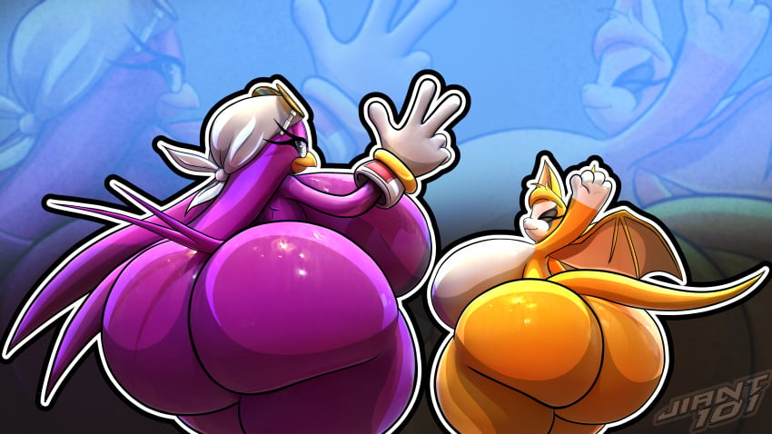 16:9 3d 4k absurd_res anthro areola ass avian bat beak bedroom_eyes big_breasts big_butt bird blue_eyes breast_size_difference breasts butt_size_difference closed_eyes clothing crossover digital_media_(artwork) duo dust:_an_elysian_tail eyewear eyewear_on_head female fidget_(elysian_tail) gesture gloves gloves_(marking) hand_gesture handwear hi_res hirundinid huge_breasts huge_butt huge_hips huge_thighs hyper hyper_breasts hyper_butt jiant101 kerchief looking_at_viewer looking_back mammal markings multicolored_body narrowed_eyes nimbat non-mammal_breasts nude oscine passerine pink_areola purple_areola purple_body seductive sega side_boob smile sonic_(series) sonic_riders sonic_the_hedgehog_(series) sunglasses sunglasses_on_head swallow_(bird) thick_thighs two_tone_body v_sign wave_the_swallow waving wide_hips widescreen wings