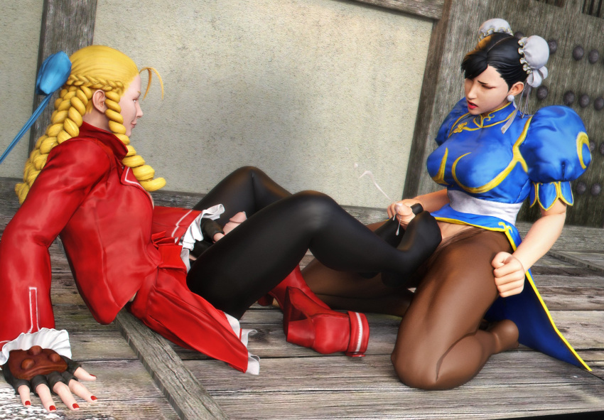 2futas 3d areolae breasts chun-li cum cumshot dawadd dickgirl erection feet footjob footjob_with_legwear futa_on_futa futanari intersex karin_kanzuki masturbation nipples penis street_fighter toes