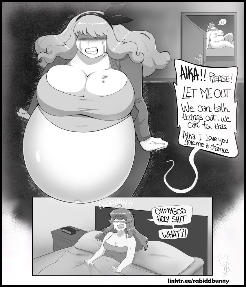 2024 aika_(kipteitei) belly_expansion dream huge_breasts implied_vore rabidbunny saiya_(kipteitei) tagme vore