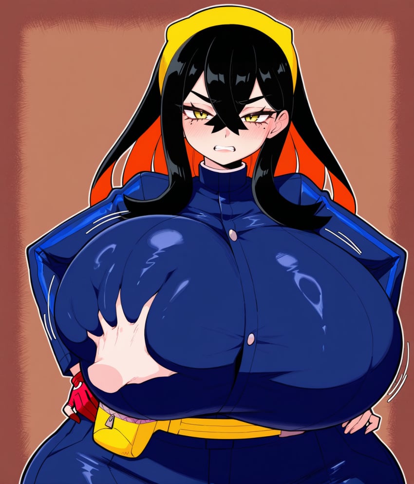 aged_up ai_generated aigooner19aught7 carmine_(pokemon) fully_clothed gardegu_style huge_ass huge_breasts looking_at_viewer nintendo pokemon venus_body