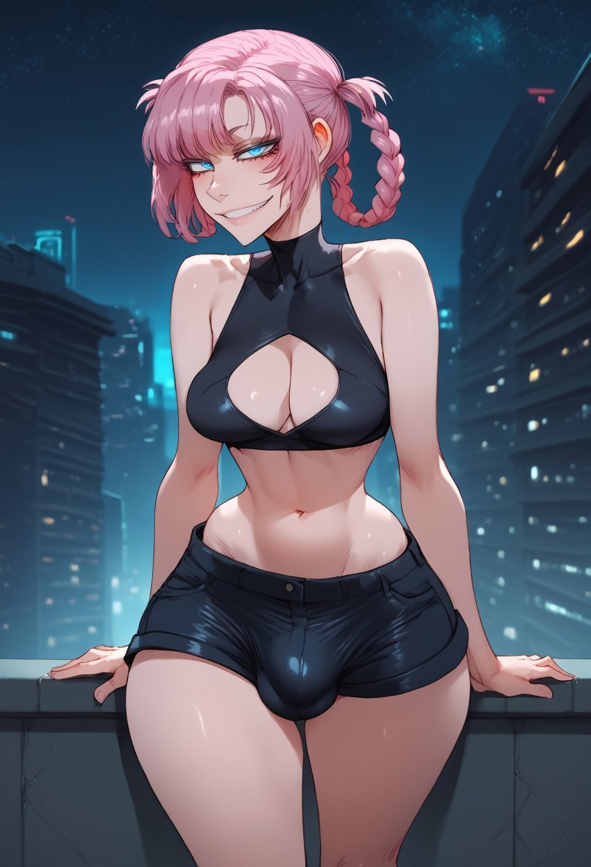 1futa ai_generated aqua_eyes armpits ass balls big_ass big_breasts big_butt big_hips big_penis black_clothes black_clothing black_shorts black_top black_topwear blue_eyes braid braided_hair breasts call_of_the_night city cleavage cleavage_cutout clothed clothing dick dickgirl eyebrows eyelashes female futa_only futanari grin grinning grinning_at_viewer hair hands-free huge_cock indoors intersex lips long_hair looking_at_viewer makeup mature mature_female mature_futa nanakusa_nazuna narrow_waist narrowed_eyes night nose outdoors outside penis roof rooftop seducing seductive seductive_eyes seductive_gaze seductive_look seductive_mouth seductive_pose seductive_smile short_shorts shorts silver_hair sleeveless smile smile_at_viewer smiley_face smooth_balls smooth_penis smooth_skin solo solo_dickgirl solo_focus solo_futa testicles tight_clothing tight_fit topwear twin_braids twintails vampire vampire_futa vampire_girl velarin white_hair