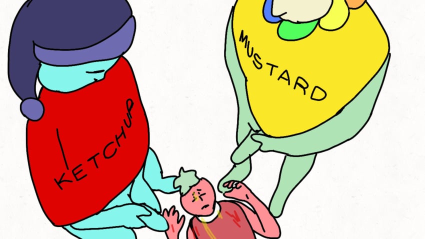 animated astro_(dandy&#039;s_world) bukkake covered_in_food cumming cursed dandy&#039;s_world dandy_(dandy&#039;s_world) flipaclip foodplay jxci ketchup loop mustard penis rotoscoping self_upload shitpost sprout_(dandy&#039;s_world) traced_animation