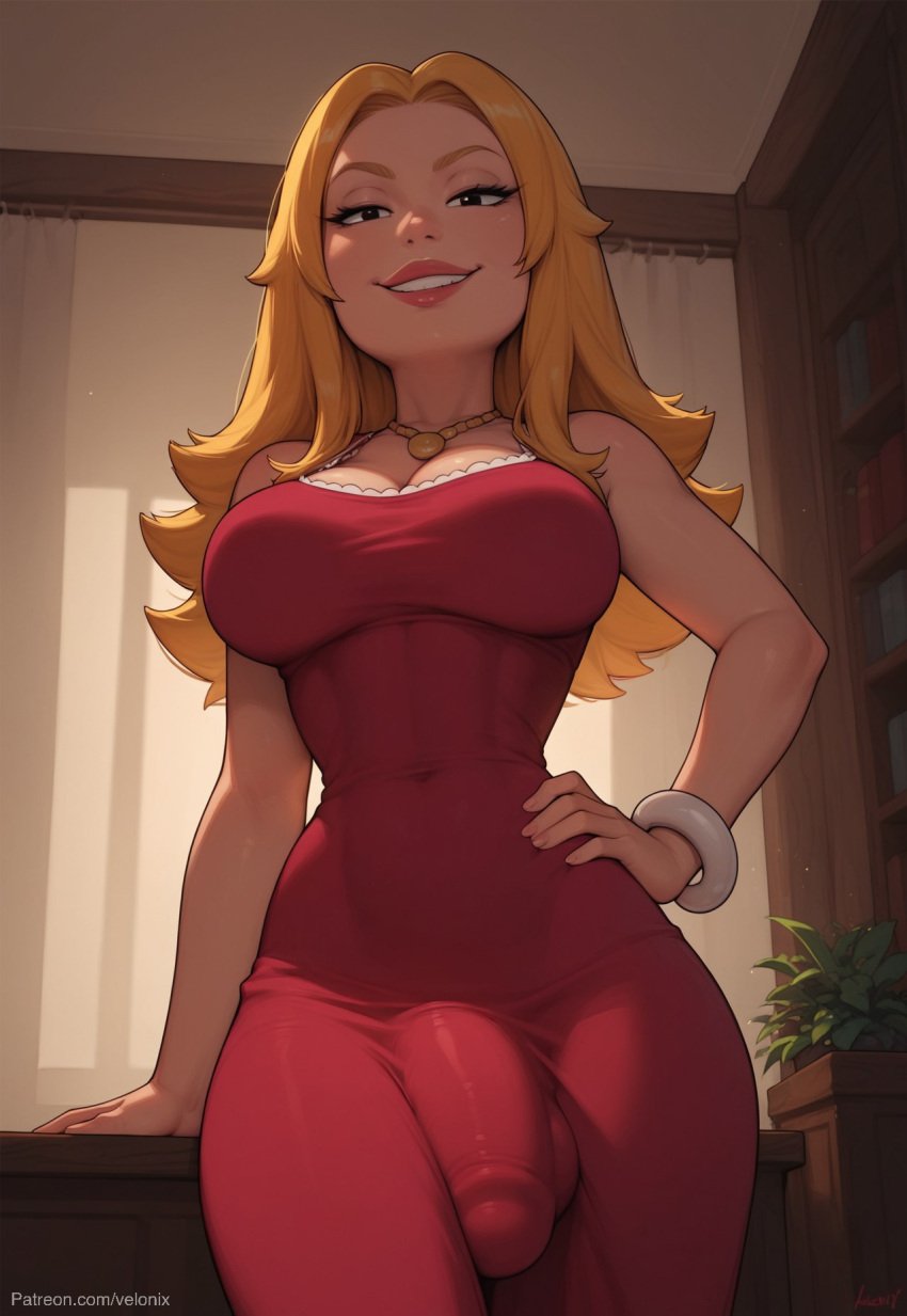 1futa 1futanari ai_generated american_dad ass big_ass big_breasts big_butt big_hips big_penis blonde_female blonde_hair blonde_hair breasts cleavage dick dickgirl eyebrows eyelashes francine_smith futa_only futanari grin grinning grinning_at_viewer hair hands-free huge_cock indoors lips long_hair looking_at_viewer makeup narrow_waist narrowed_eyes nose penis seducing seductive seductive_eyes seductive_gaze seductive_look seductive_mouth seductive_pose seductive_smile smile smile_at_viewer smiley_face smooth_balls smooth_penis smooth_skin solo solo_dickgirl solo_focus solo_futa solo_futanari testicles velonix