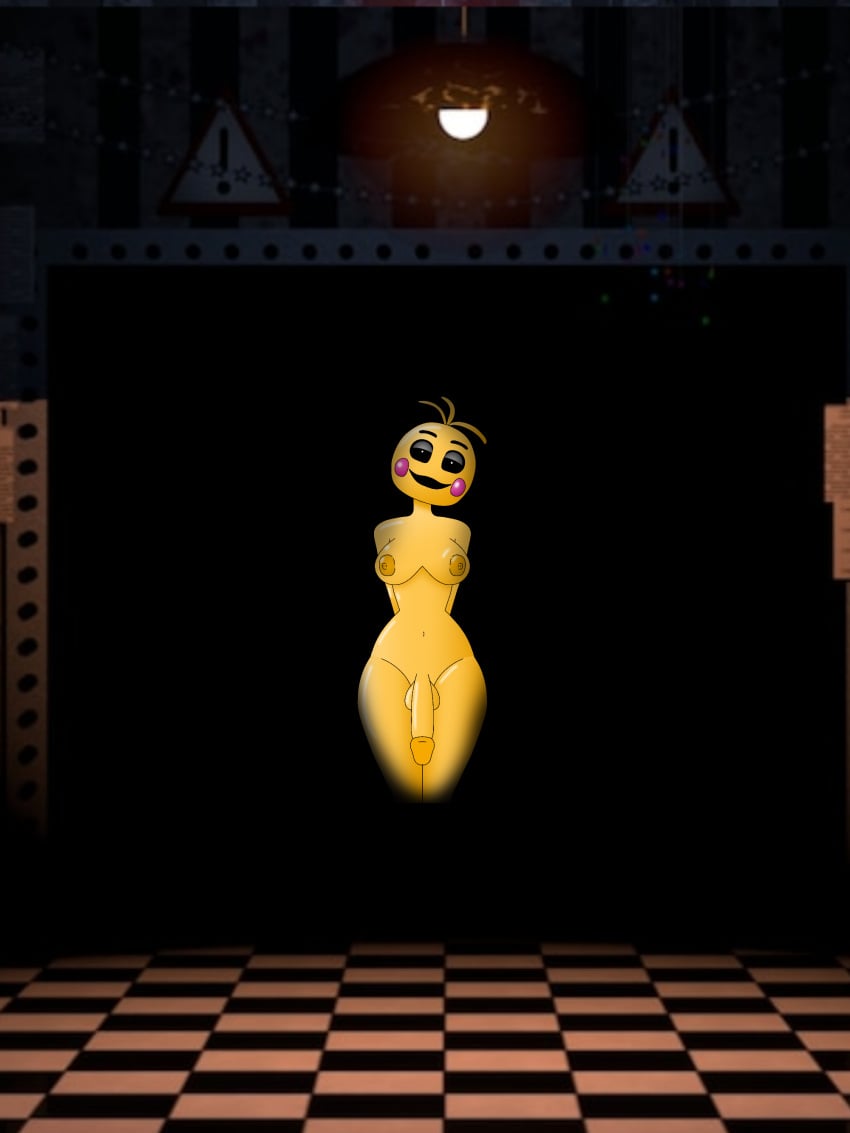 chica_(fnaf) five_nights_at_freddy&#039;s five_nights_at_freddy&#039;s_2 futanari oiledupdegenerate toy_chica_(fnaf)