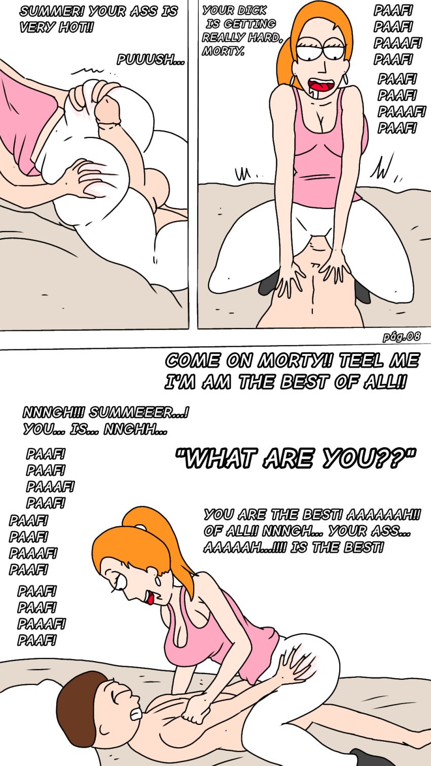 1boy1girl 1male1female adult_swim ass ass_focus big_penis brother_and_sister color colored colored_skin deuscartoon english_text explicit full_color grabbing_ass incest morty_smith rick_and_morty sister sisters summer_smith uncensored