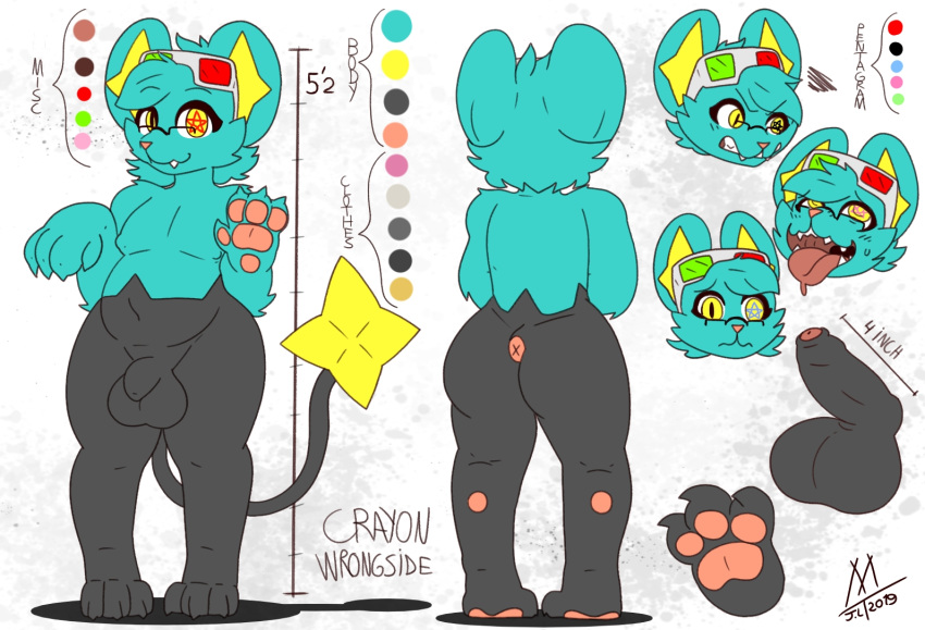 1boy 2019 3_toes 3d_glasses 4_fingers ahe_gao alternate_color angry anthro arm_tuft ass belly big_testicles black_fur blue_fur blue_hair bodily_fluids cheek_tuft chubby claws crayon_(character) digital_media_(artwork) drooling elbow_tufts erection eyebrows eyewear fangs feline fingers flaccid fur girly glasses hair hindpaw humanoid_penis male male_only mammal meatboom model_sheet multiple_images nintendo nude original_character pawpads paws pecs penis pince-nez pokémon_(species) pokemon pokemon_dppt pokemorph sad saliva shinx simple_background slit_pupils small_penis smile snout solo solo_male standing teeth testicles text toe_claws toes tongue tuft uncut video_games watermark white_background wide_hips yellow_eyes