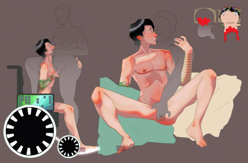 1female anonymous_female chest_scar date_everything female light-skinned mac_(date_everything) nonbinary tagme tattooed_arm tattoos transgender wheelchair