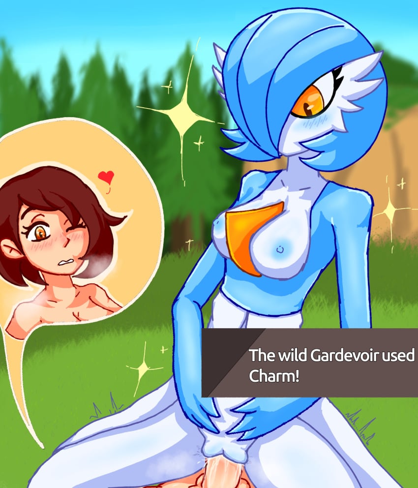 1futa alternate_version_available bklo blush cowgirl_position futanari gameplay_mechanics gardevoir gloria_(pokemon) heart nude pokemon pokemon_ss pokephilia riding shiny shiny_gardevoir shiny_pokemon text text_box vaginal_penetration