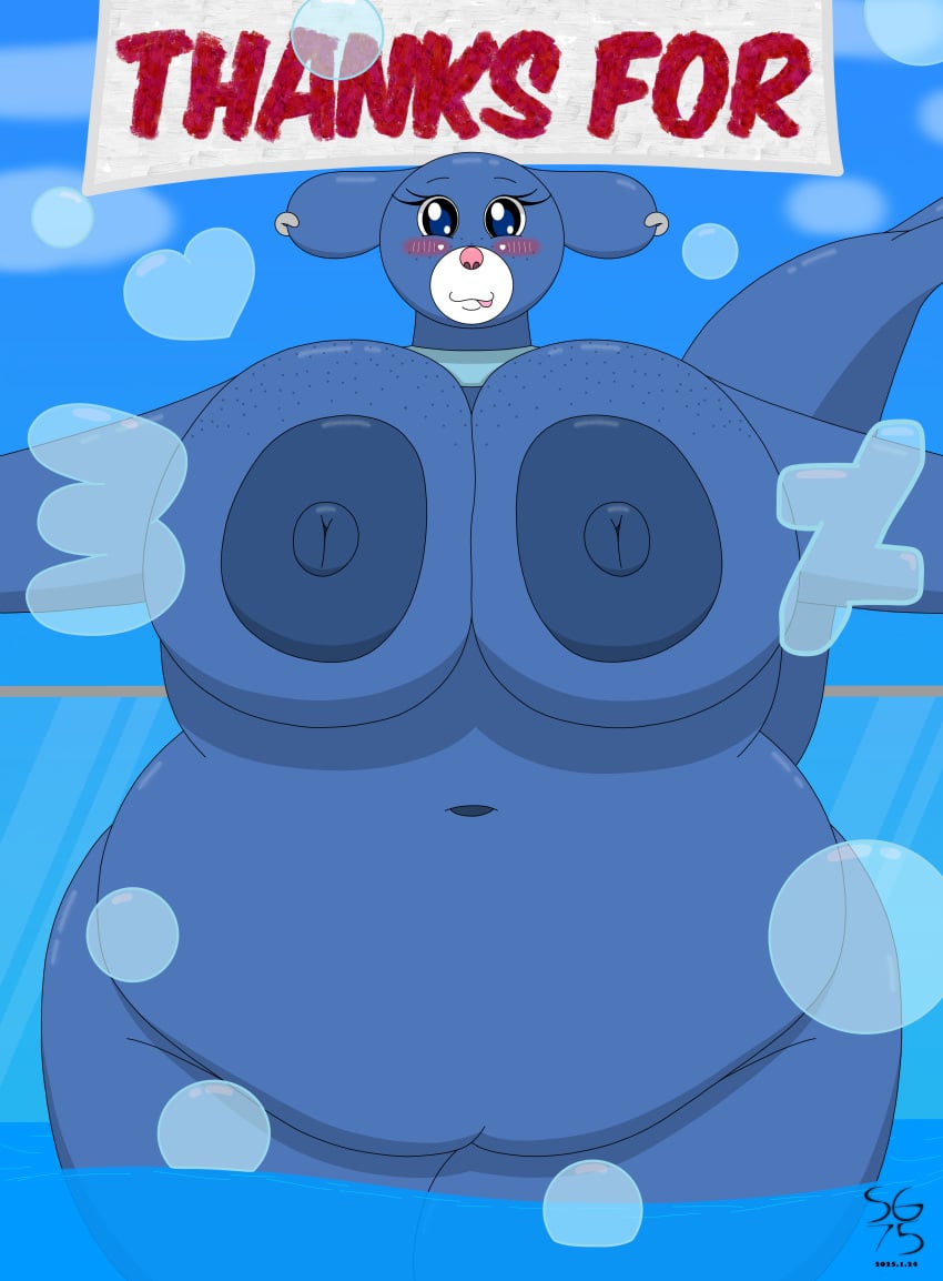 1girls 2025 anthro_pokemon areola bbw belly belly_button big_areola big_belly big_breasts big_nipples blue_body blue_fur blue_nipples blue_skin blush blush_lines bouncing_belly bouncing_breasts breasts bubbles chubby chubby_anthro chubby_female cute cute_face deep_navel deviantart deviantart_logo deviantart_watchers earrings female female_only follower_celebration freckles freckles_on_breasts freckles_on_face glass heart_bubbles hips mia_sandoval_(solandgamer75) naked naked_female navel nintendo nipple_holes nipples nude nude_anthro nude_female overweight overweight_anthro overweight_female pokemon pokemon_(species) pool poolside popplio sea_lion sea_lion_humanoid seal seal_humanoid smile smiley_face smiling solandgamer75 solo tail text tongue tongue_out water water_balloon