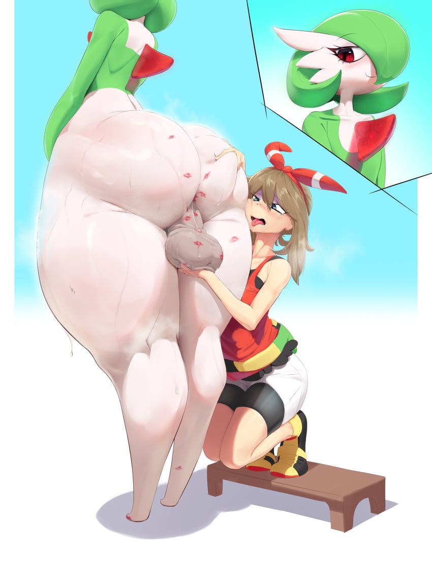 2024 absurd_res alternate_version_at_source ass backsack balls big_butt bodily_fluids bottom_heavy breppy crouching duo eyelashes female femboy gardevoir generation_3_pokemon genitals hand_on_balls hand_on_butt hi_res huge_butt huge_hips huge_thighs human humanoid interspecies kiss_mark kiss_mark_on_balls kiss_mark_on_butt larger_femboy larger_male lipstick makeup male male/female mammal may_(pokemon) musk musk_clouds musky_balls musky_butt nintendo perineum pokemon pokemon_(species) pokephilia size_difference sweat sweaty_butt sweaty_legs sweaty_thighs thick_thighs wide_hips