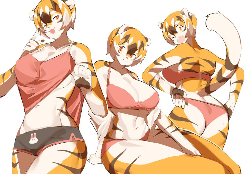 1girls big_ass big_breasts breasts bubble_butt cleavage feline female furry huge_ass huge_breasts mei_xiang mx99926 original panties thick_thighs tiger tiger_girl wide_hips