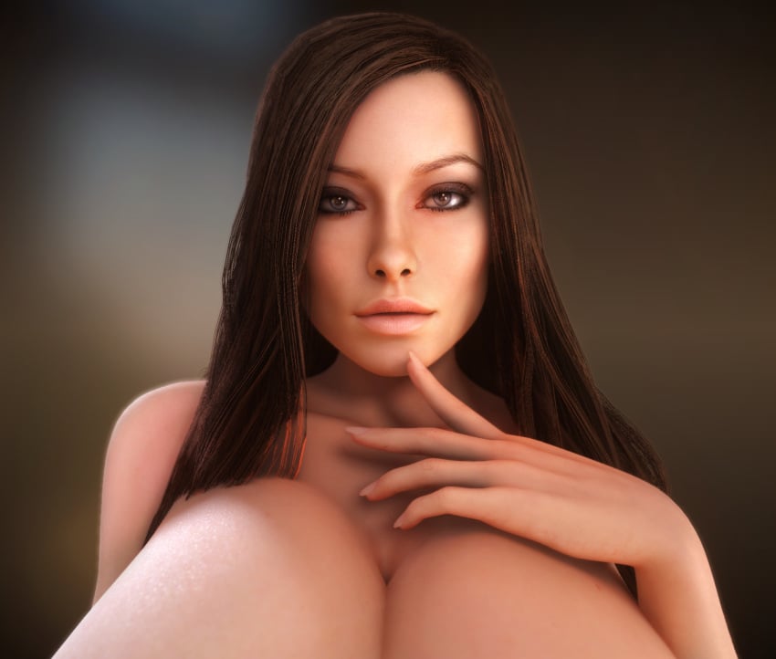 1girls 3d alternate_breast_size big_lips brown_hair brunette brunette_hair bust cleavage dark_brown_hair dark_hair detailed_eyes eyelashes eyes female female_only front_view head_only high_resolution highres hips house_(series) huge_breasts human human_female implied_nudity light-skinned_female light_skin lips long_hair makeup mascara olivia_wilde pink_lips realistic remy_hadley seductive_eyes slim_waist solo solo_female thirteen_(house) topless topless_female upper_body upper_body_only vaako wide_hips