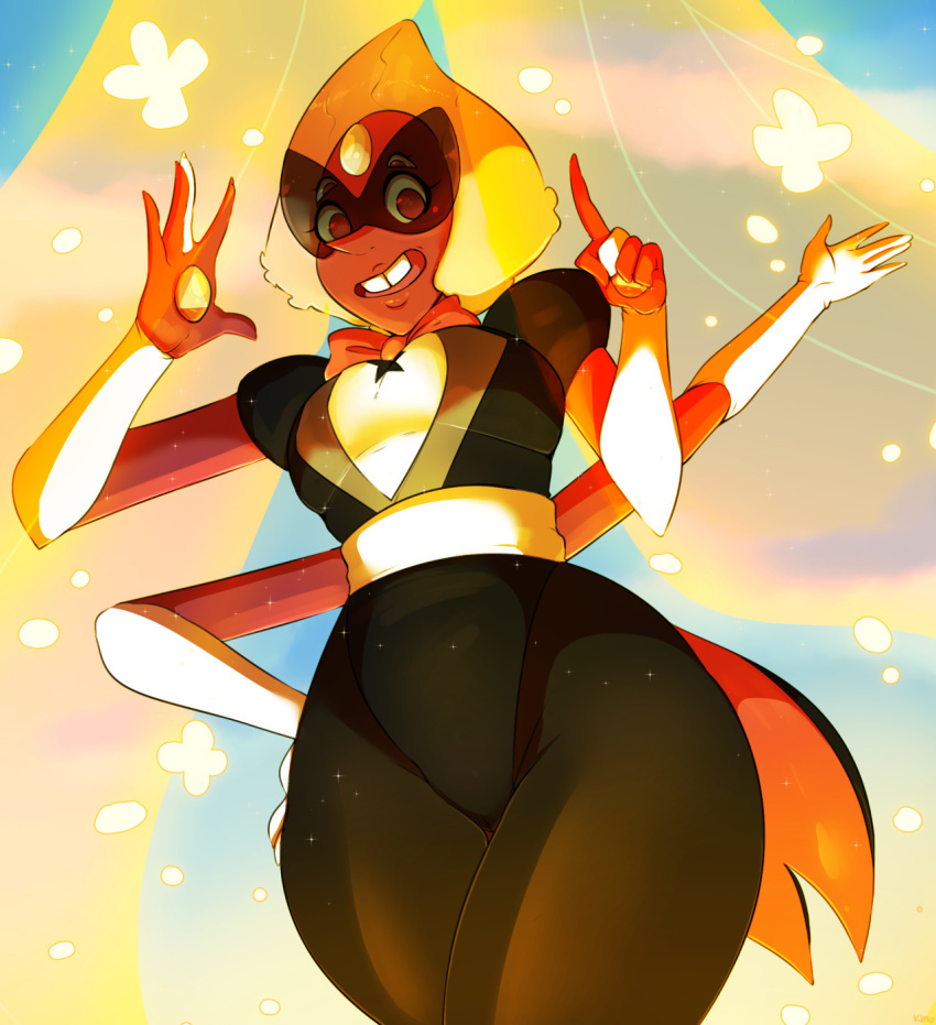 2016 4_arms 4_eyes big_breasts bow bow_tie breasts buckteeth busty cartoon_network chikkibug clothed color curtains elbow_gloves female female_only forehead_jewel fusion gem gem_(species) gem_fusion giantess gloves hand_on_hip hi_res high_resolution highres hourglass_figure looking_at_viewer looking_down plump_lips red_skin sardonyx_(steven_universe) smile solo solo_female steven_universe sunglasses tailcoat thick_thighs thighs thin_waist tight_clothing tights toothbrush tuxedo