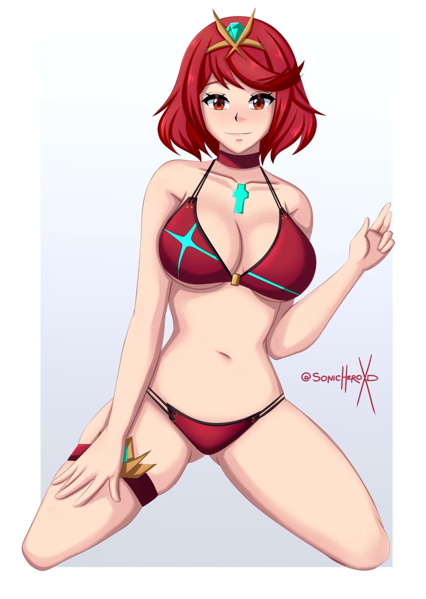 breasts core_crystal female female_human female_only nintendo pyra sonicheroxd white_skin xenoblade_(series) xenoblade_chronicles_2