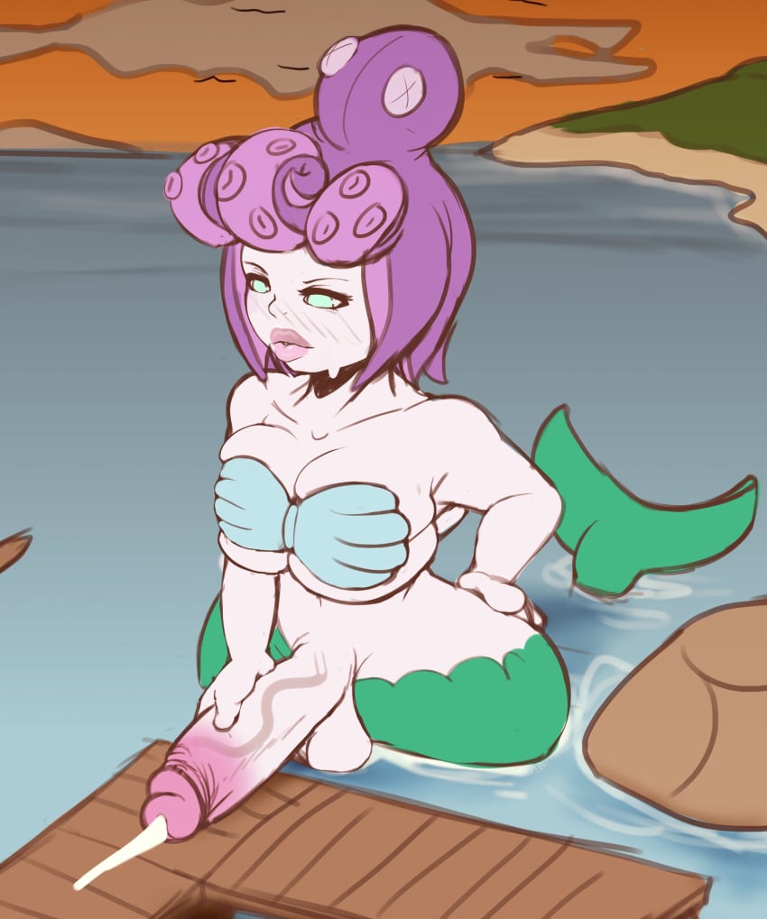 1futa 2020 balls beach bikini blue_eyes boat breasts cala_maria clothed clothing cum cumming cuphead_(game) docks dwn000 ejaculation erection futa_giantess futa_only futanari giant_futanari giantess hand_on_hip handjob humanoid humanoid_penis in_water masturbating masturbation mermaid mermaid_giantess mermaid_tail mostly_nude ocean octopus outdoors outside pale_skin penis penis_on_ground penis_out sailor shell_bikini ship siren solo standing sunset thick_thighs video_game video_game_character water wet wide_hips