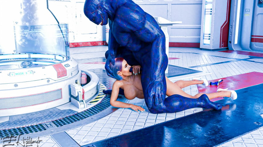 1boy 1girls 2020s 2023 3d blue_hair enetwhili2 fellatio female indoors large_breasts larger_male male male_monster mature mature_female milf monster muscular_male nude nude_female nude_male oral pink_hair sci-fi science_fiction size_difference smaller_female straight two-tone_hair two_tone_hair