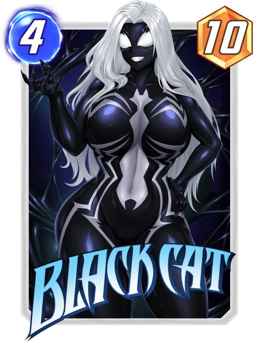 2024 black_cat_(marvel) felicia_hardy living_clothes marvel marvel_comics marvel_snap rikatsuky she-venom spider-man_(series) symbiote