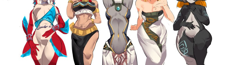 5girls aspirindabaitu big_breasts breasts breath_of_the_wild character_request cleavage female female_only gerudo huge_breasts imp midna mineru mipha multiple_girls princess_zelda riju tagme tears_of_the_kingdom the_legend_of_zelda thick_thighs twilight_princess whitewashed wide_hips zelda_(tears_of_the_kingdom) zonai