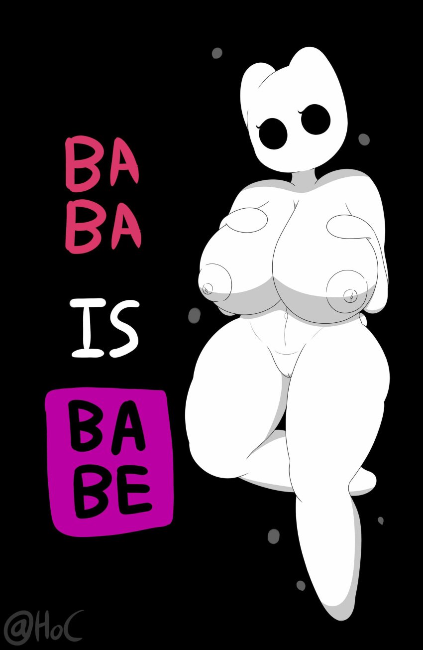 absurd_res baba_(baba_is_you) baba_is_you big_breasts breasts female femur_breaker hi_res highoncoffee humanoid looking_at_viewer nipples nude pussy solo white_skin